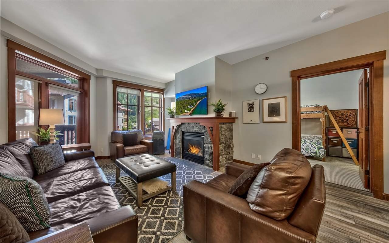 Cozy living room with fireplace